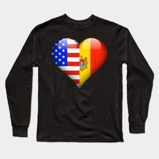 Half American Half Moldovan - Gift for Moldovan From Moldova Long Sleeve T-Shirt